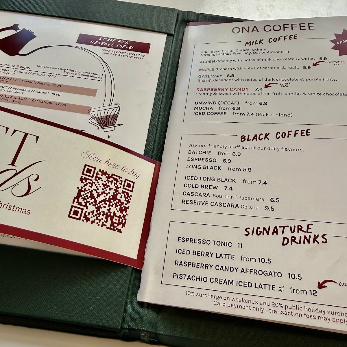 Menu - Ona Coffee | Cafe Brunswick photo 10