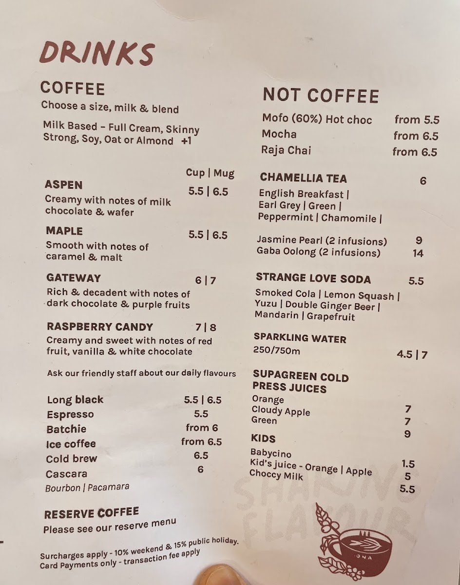 Menu - Ona Coffee | Cafe Brunswick photo 5